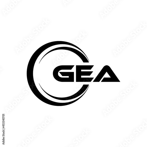 GEA letter logo design with white background in illustrator, vector logo modern alphabet font overlap style. calligraphy designs for logo, Poster, Invitation, etc.