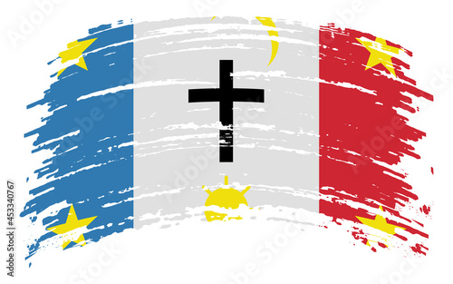 Pascua Yaqui Tribe flag in grunge brush stroke, vector