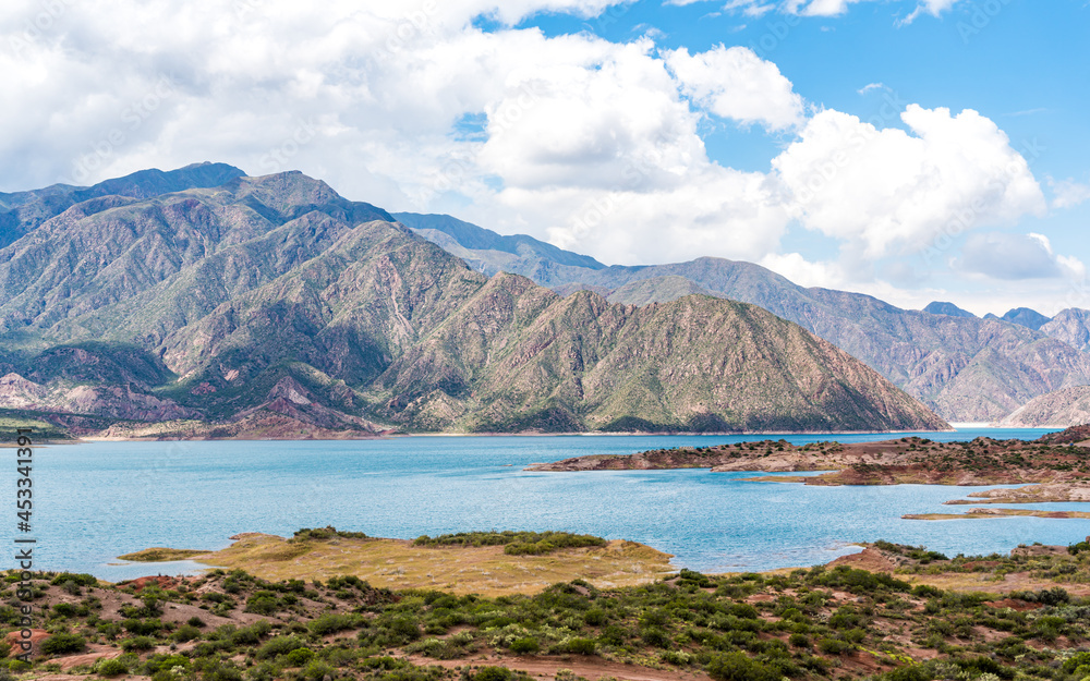 Argentina, Province of Mendoza, the artificial lake Potrerillos.	