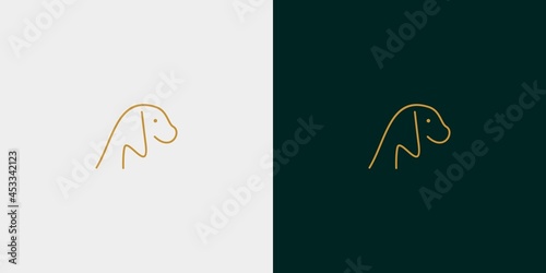 Modern and elegant dog logo with initial letter N