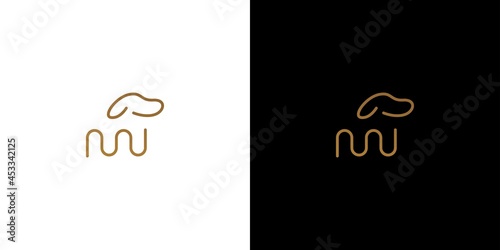 Modern and elegant dog logo design
