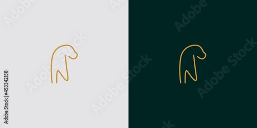 Modern and elegant dog logo