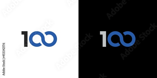 modern and unique 100 infinity logo photo