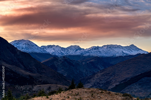 sunset over the mountains