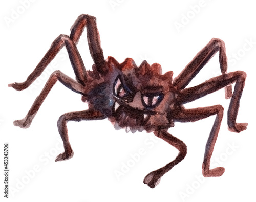 Halloween illustration with scary poisonous spider