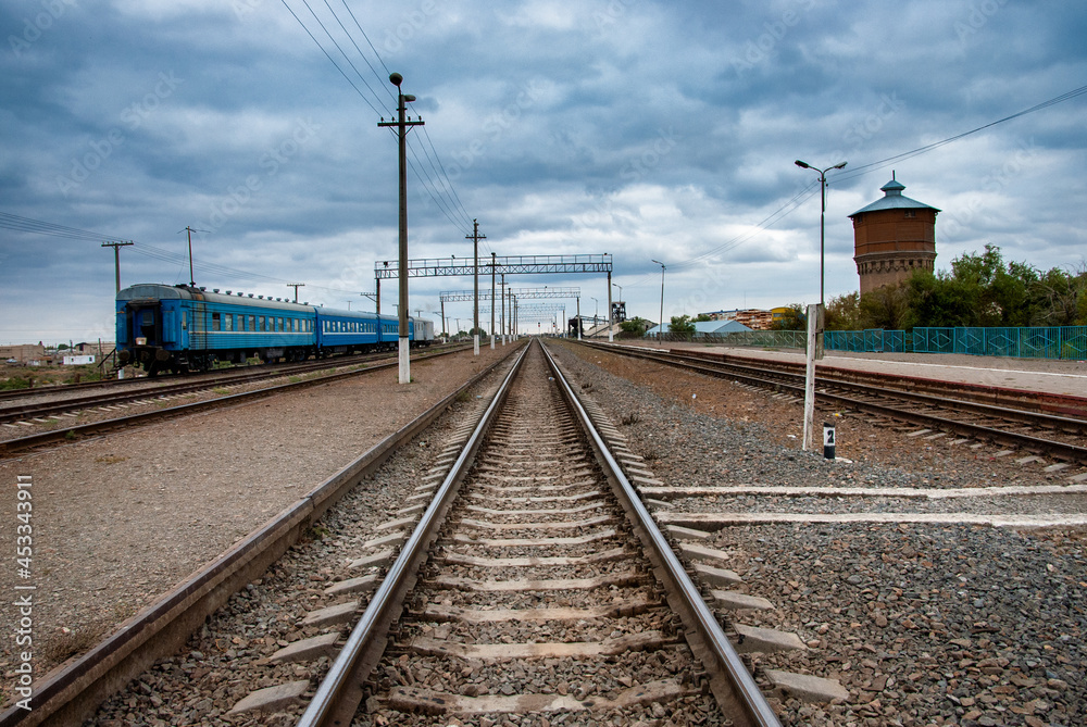 railroad tracks in the countryside