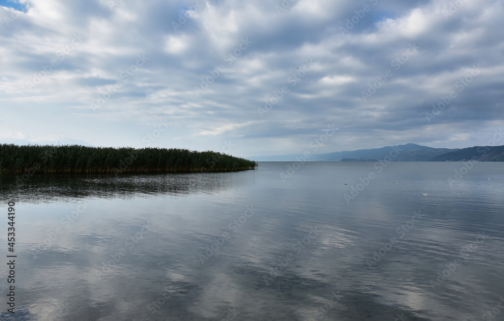 clouds over lake