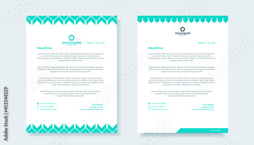 Blue elegant business letterhead template design