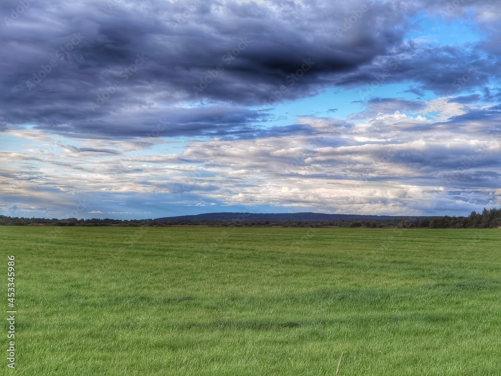 field and blue sky