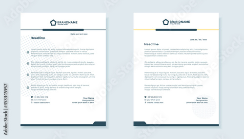 Elegant dark blue business letterhead template design