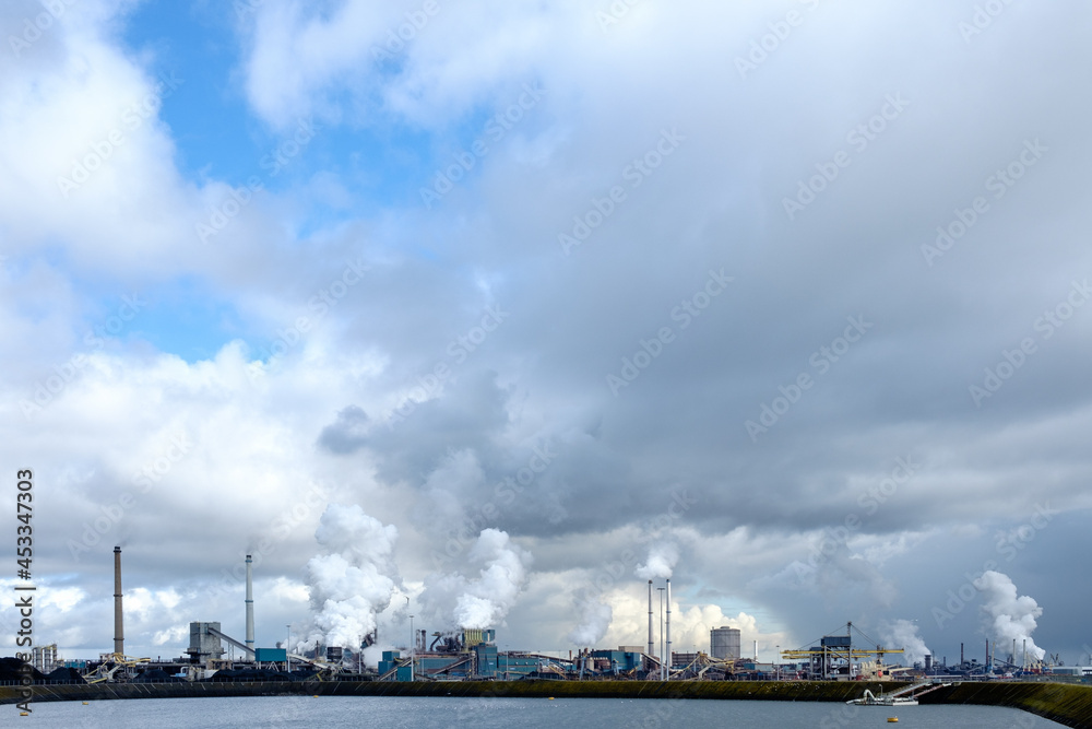 Tata-Steel formerly Hoogovens in Wijk aan Zee, Noord-Holland Province, The Netherlands