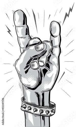 Heavy metal rock hand gesture 