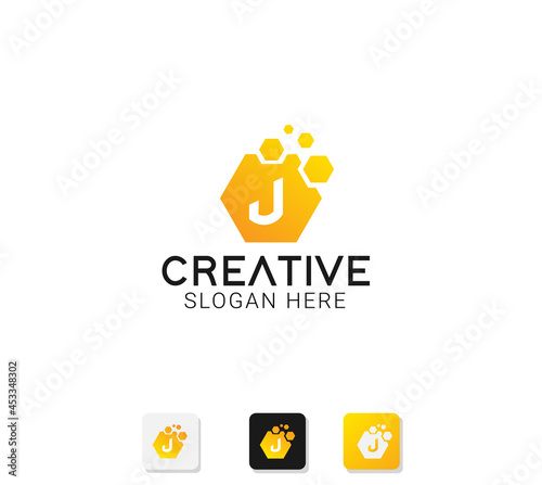 Modern abstract logo with initials letter j