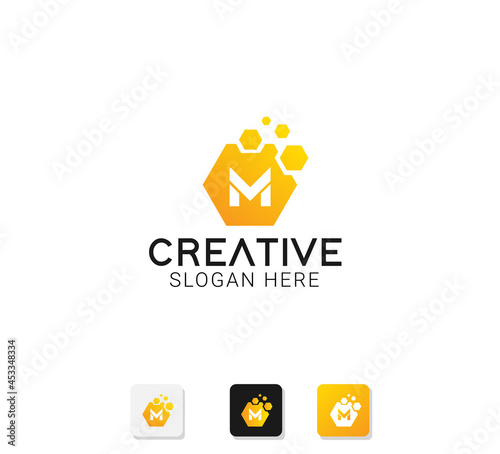 Modern abstract logo with initials letter m