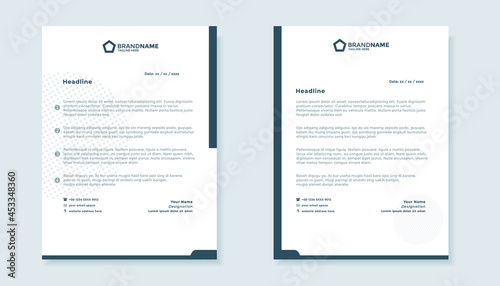Elegant dark blue business letterhead template design