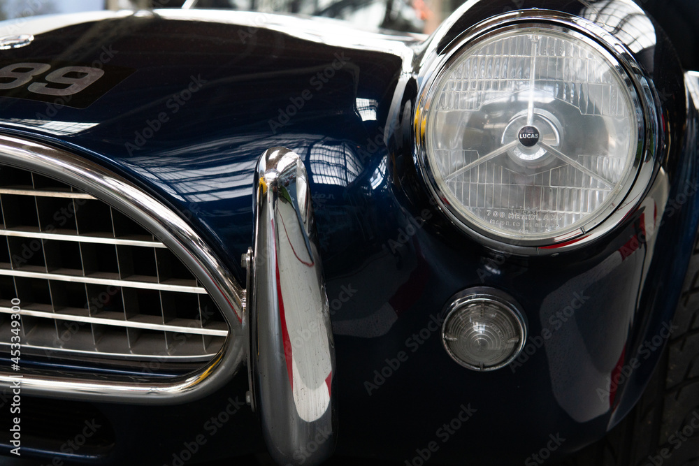 retro car headlight at one of the exhibition