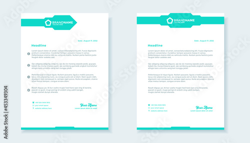 Blue elegant business letterhead template design
