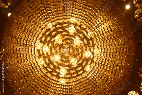 Chandelier golden disco ball