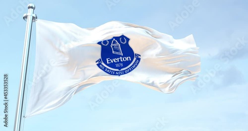 Everton fc flag waving 4k  photo