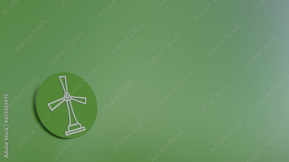 Ecological Green Energy Icons Concept Green Windmill Ecological Green Energy Icons Concept Green Windmill