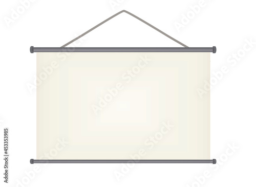 White screen projector board. vector