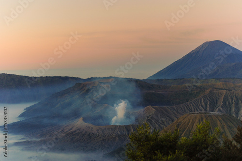 Mount Bromo, active volcano at sunrise with fog | Java Island, Indonesia