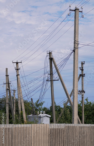 electrical poles with wires