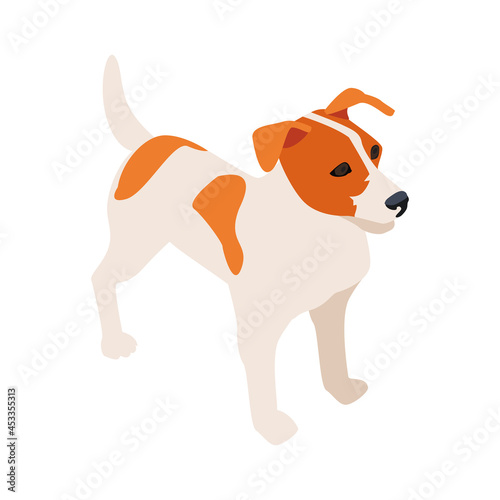 Terrier Dog Isometric Composition
