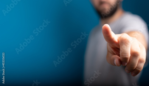 Businessman pointing his finger.