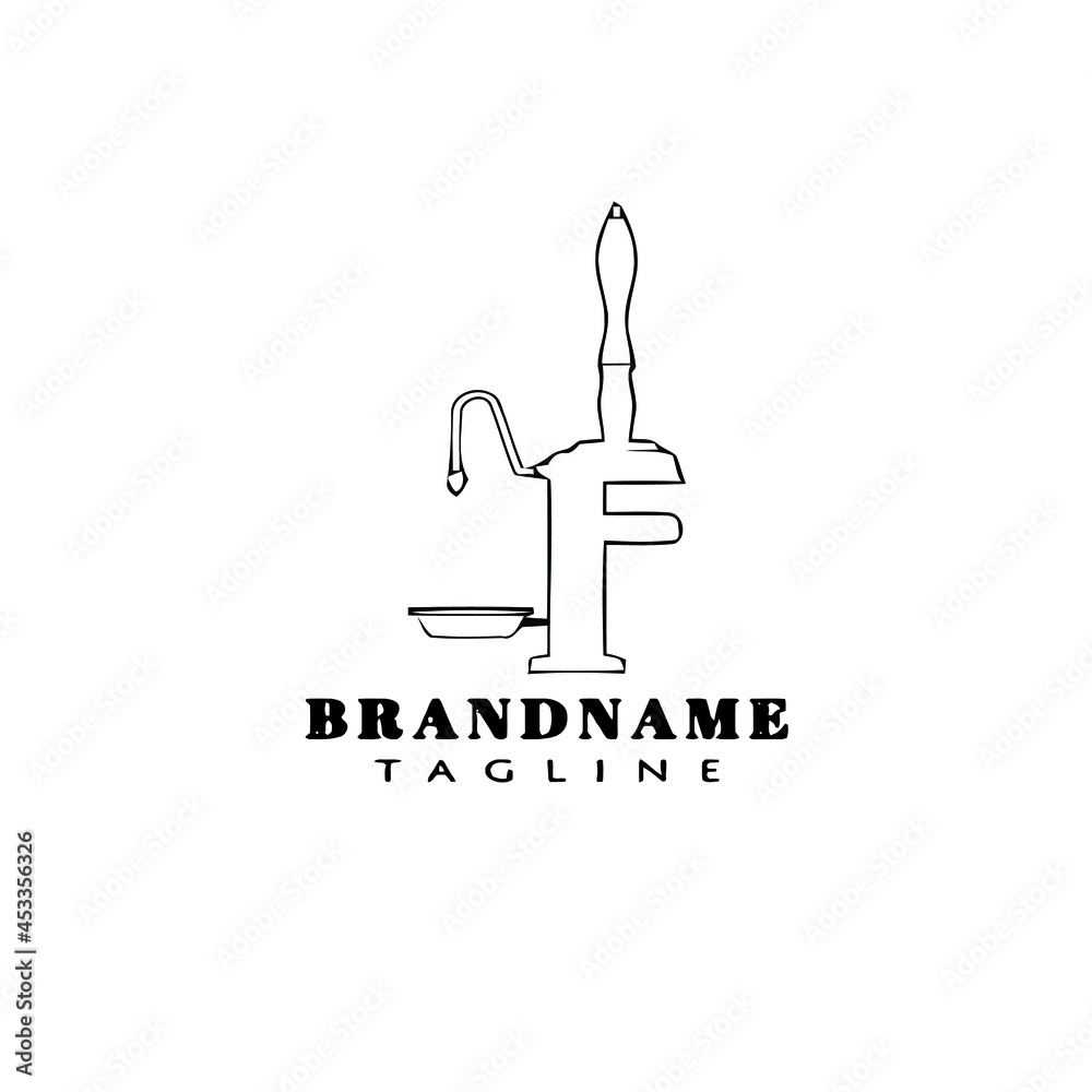 beer pump cartoon logo icon design template black isolated vector illustration