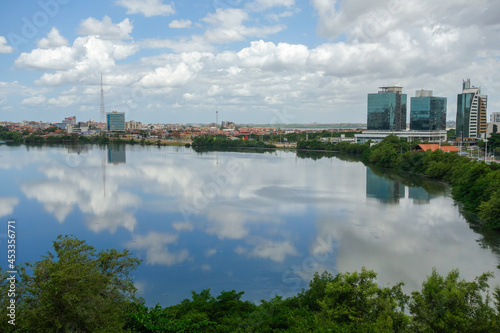 Jansen Lagoon in the city of Sao Luis, Maranhao, Brazil. reflections on water surface © Caio
