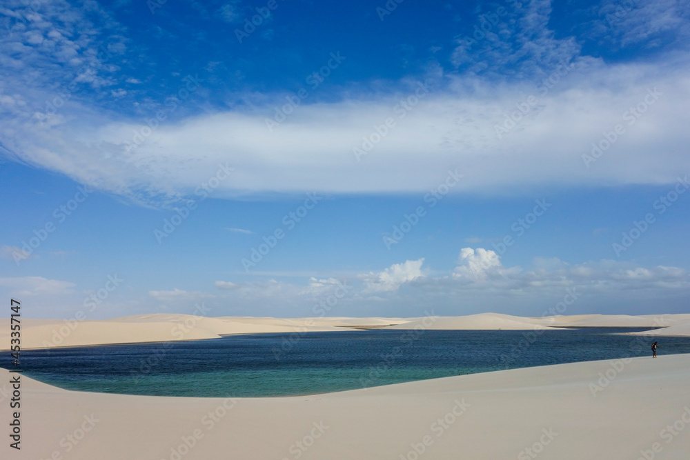 Lencois Maranhenses national park, Brazil. Dunes and lagoons, paradise tourist destination Lencois Maranhenses national park, Brazil. Dunes and lagoons, paradise tourist destination