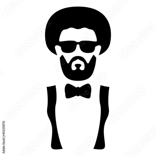 hipster face,vector illustration, front view , flat