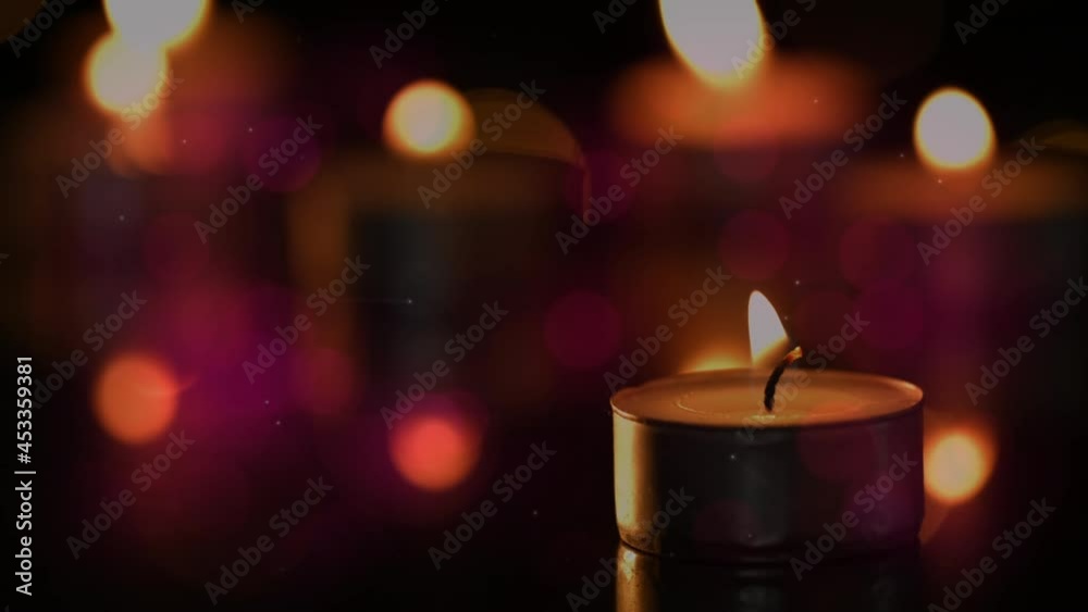 Animation of tea light candles with flickering spots of light Animation of tea light candles with flickering spots of light
