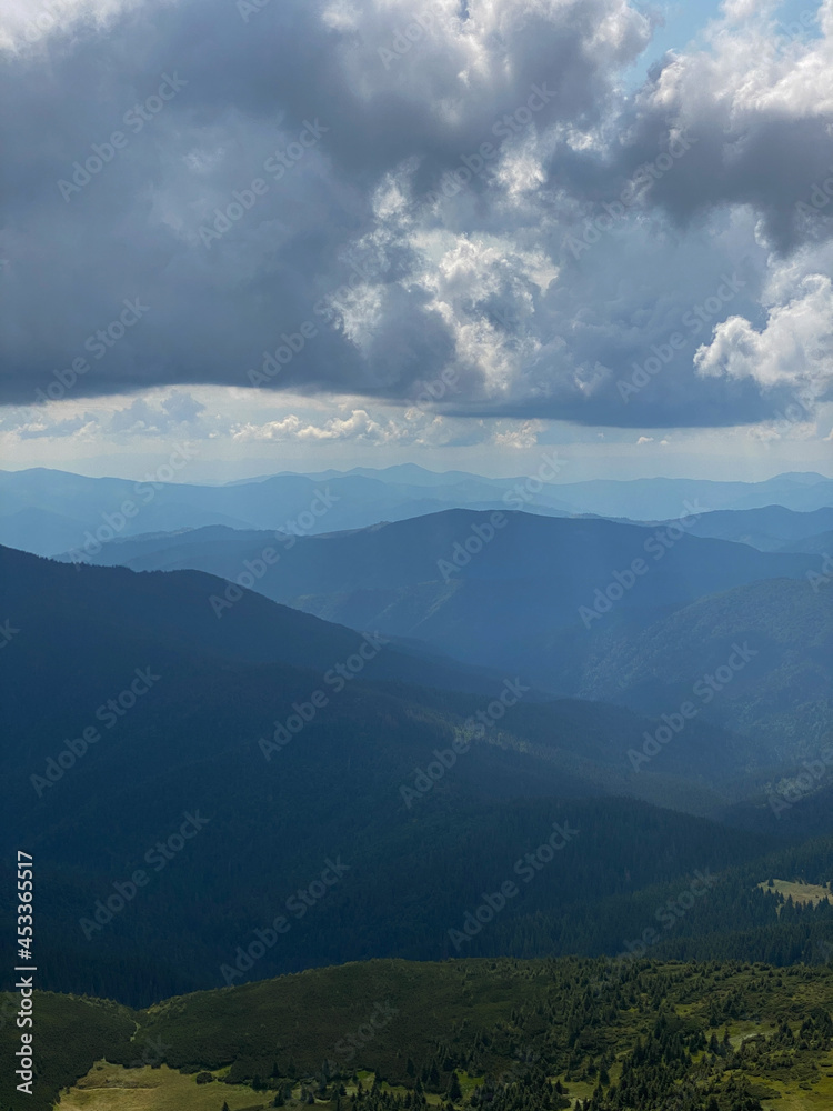 Beautiful view Carpathian mountains