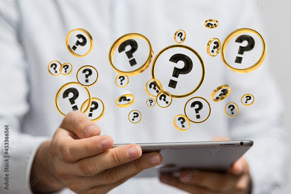 Infinite question marks, original 3d illustration Infinite question marks, original 3d illustration