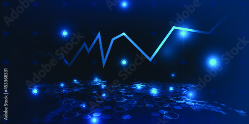 World economic strategy major bull market trend graph abstract futuristic finance investment and economic.Vector illustrations.