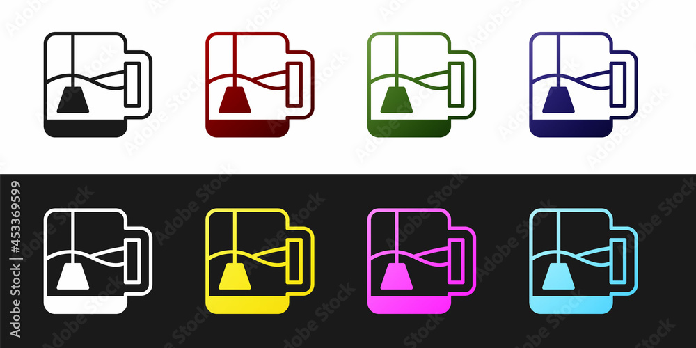Set Cup of tea with tea bag icon isolated on black and white background. Vector Set Cup of tea with tea bag icon isolated on black and white background. Vector