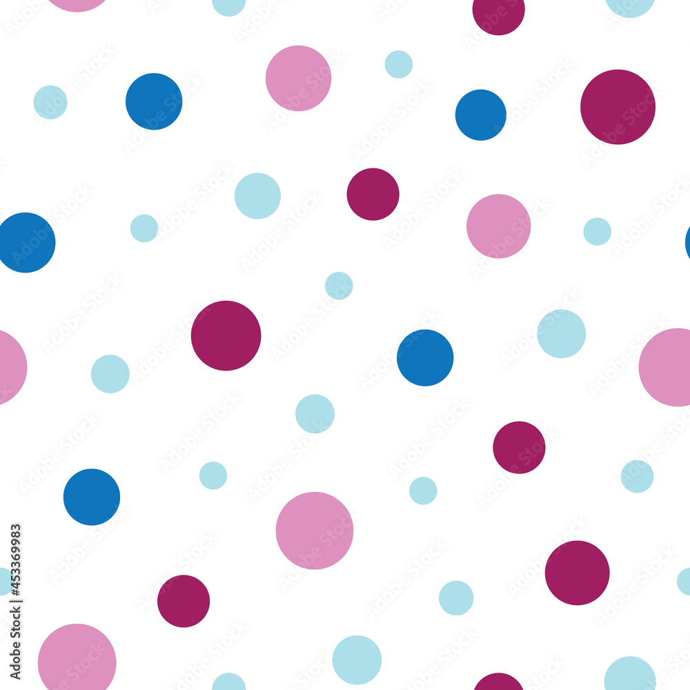 Seamless Vector Multicoloured Dots and Circles