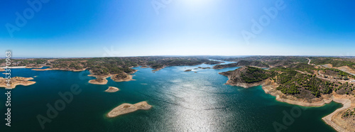 The Odeleite Dam, located in the municipality of Castro Marim in the Algarve, was built on the River Odeleite, which rises in the uplands of the Serra do Caldeirão and flows into the Rio Guadiana photo