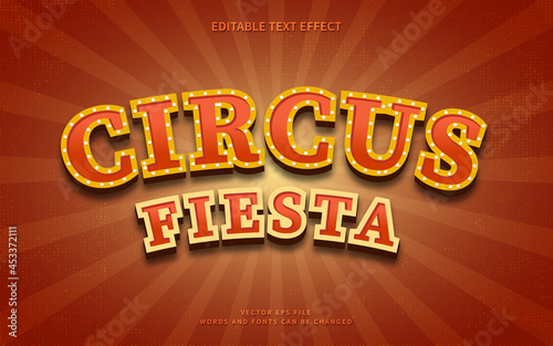 Vintage Circus Fiesta Text Effect on Retro Burst Background