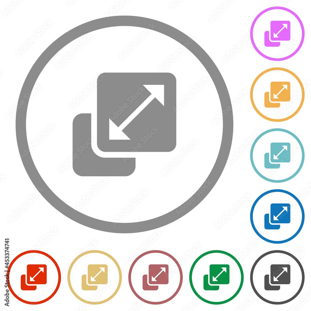 Resize element solid flat icons with outlines Resize element solid flat icons with outlines