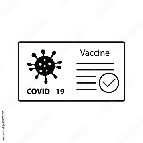 vaccine passport covid 19  icon vector. vaccination passport against corona virus sign