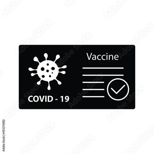 vaccine passport covid 19 icon vector. vaccination passport against corona virus sign