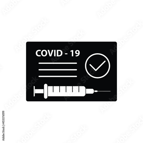 vaccine passport covid 19  icon vector. vaccination passport against corona virus sign