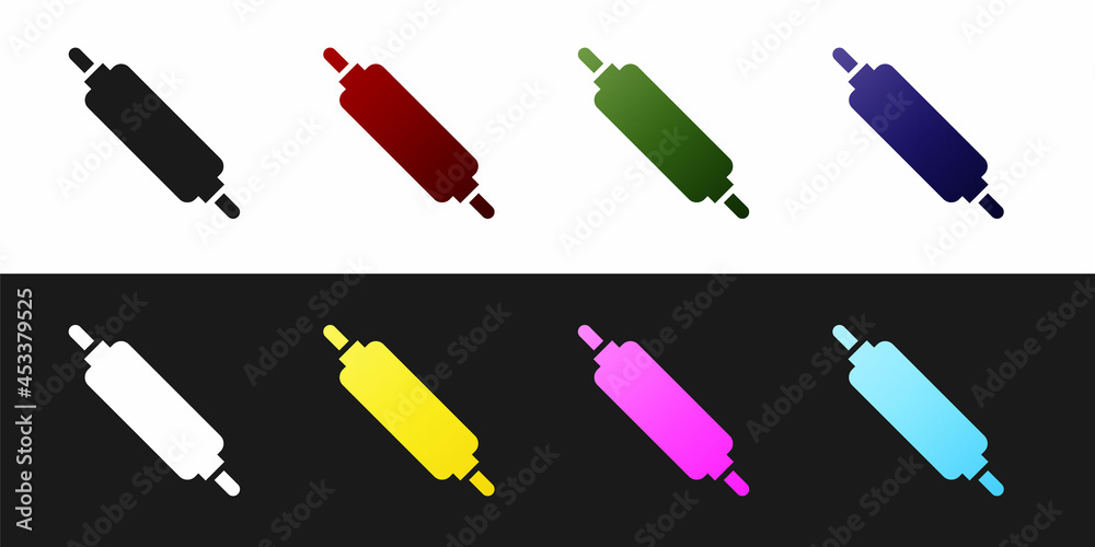 Set Rolling pin icon isolated on black and white background. Vector Set Rolling pin icon isolated on black and white background. Vector
