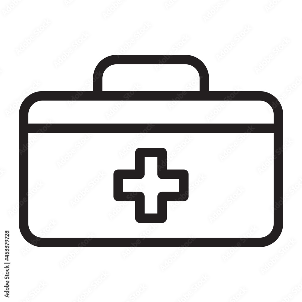 Obraz premium first aid kit line icon