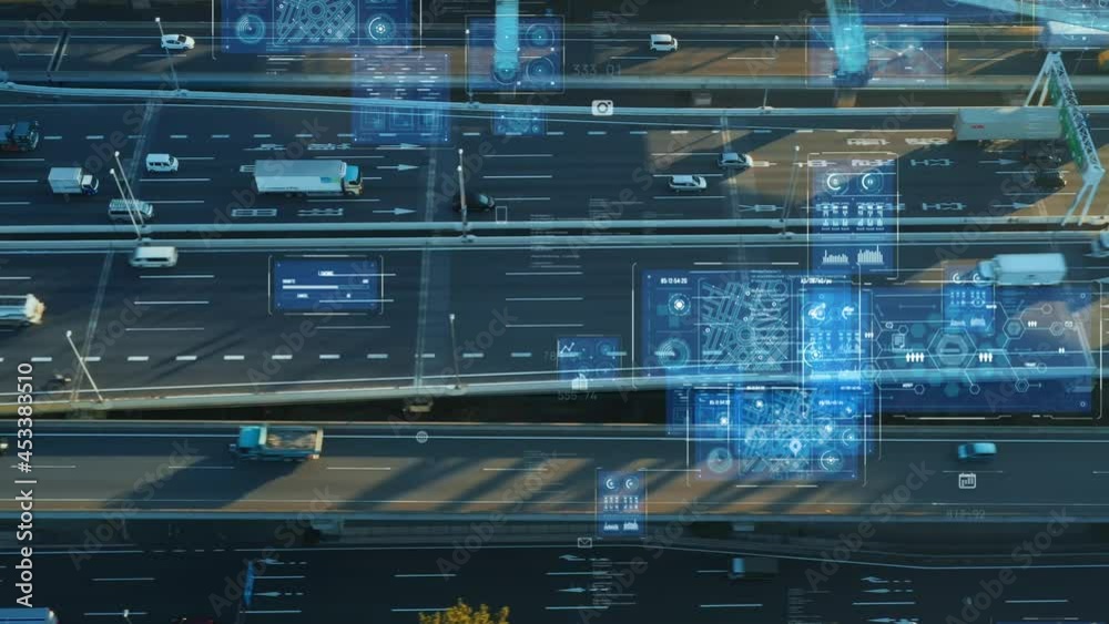 Transportation and technology concept. ITS (Intelligent Transport Systems). Mobility as a service.