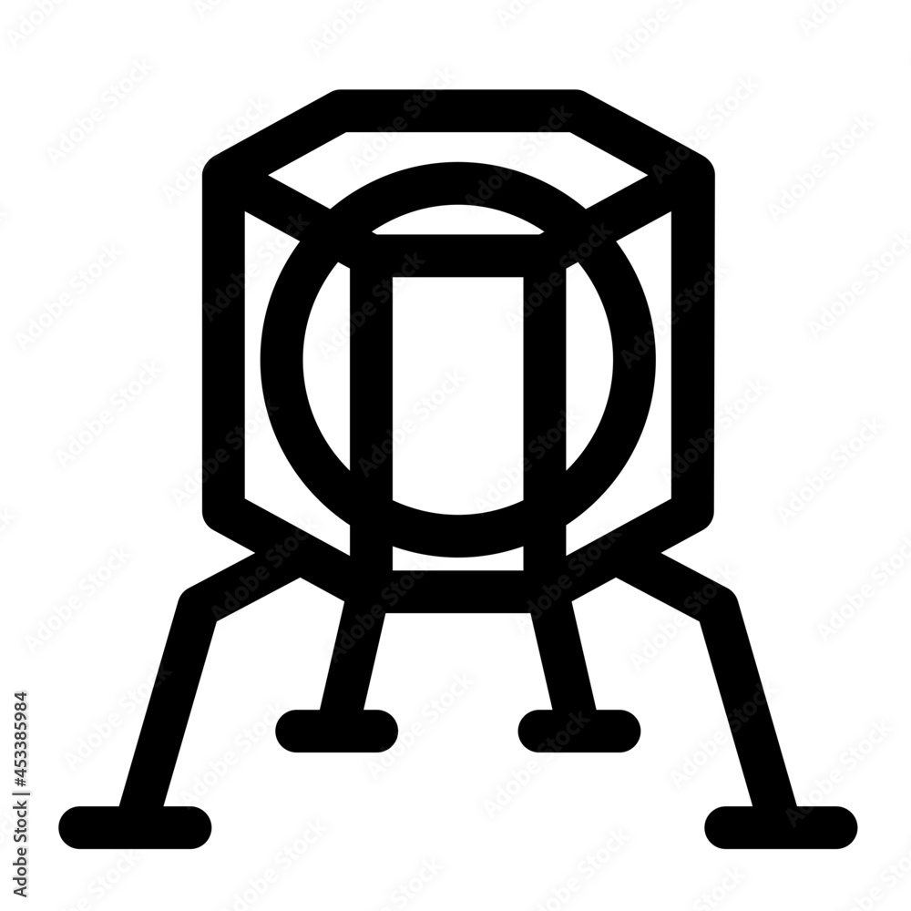Moon Lander Line Icon Vector Moon Lander Line Icon Vector