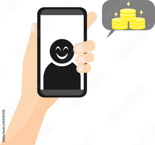 スマホ 表示 悪い人物 アイコン 騙す 儲け話